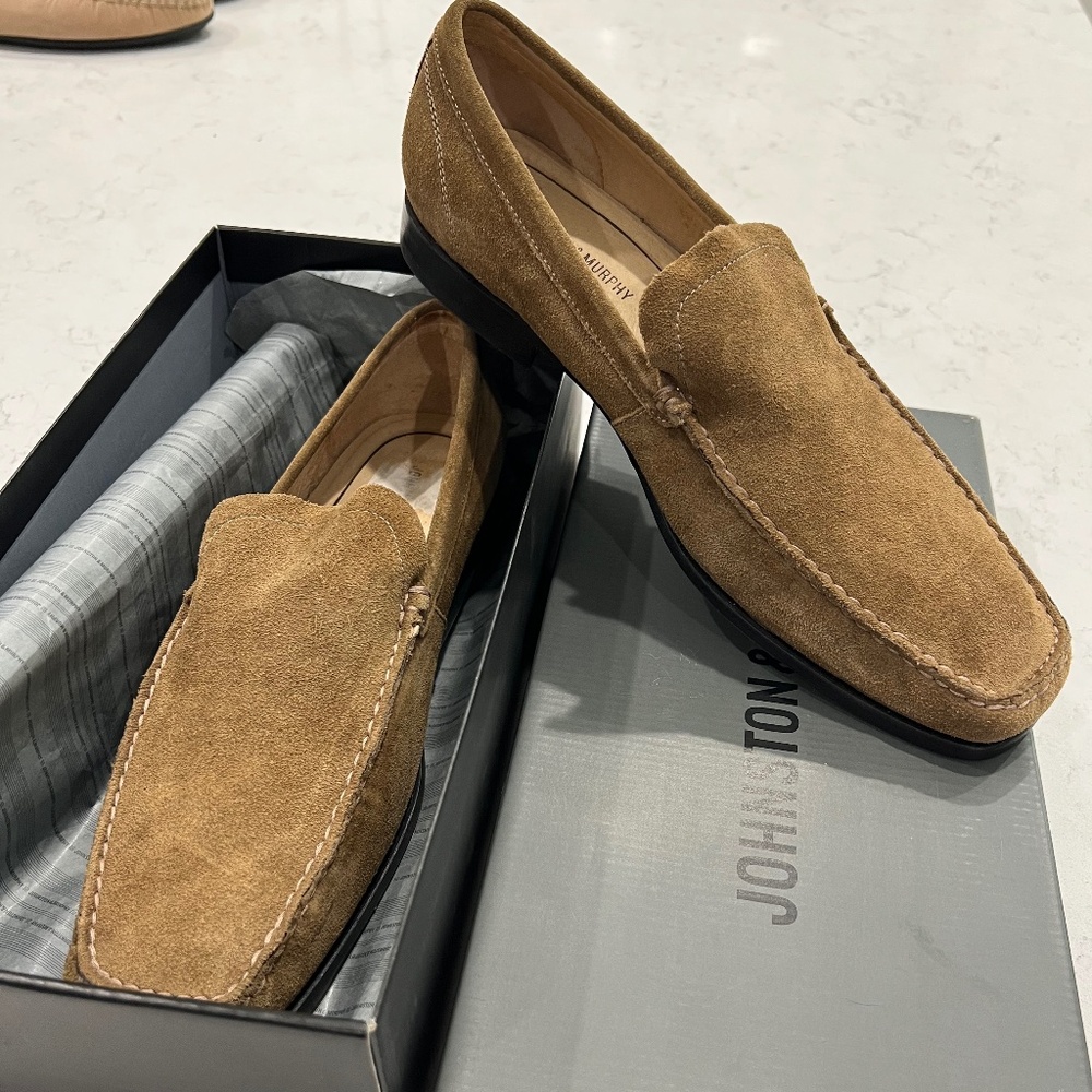 Johnston & Murphy Men's Suede Loafers – Size 12M – Like New
